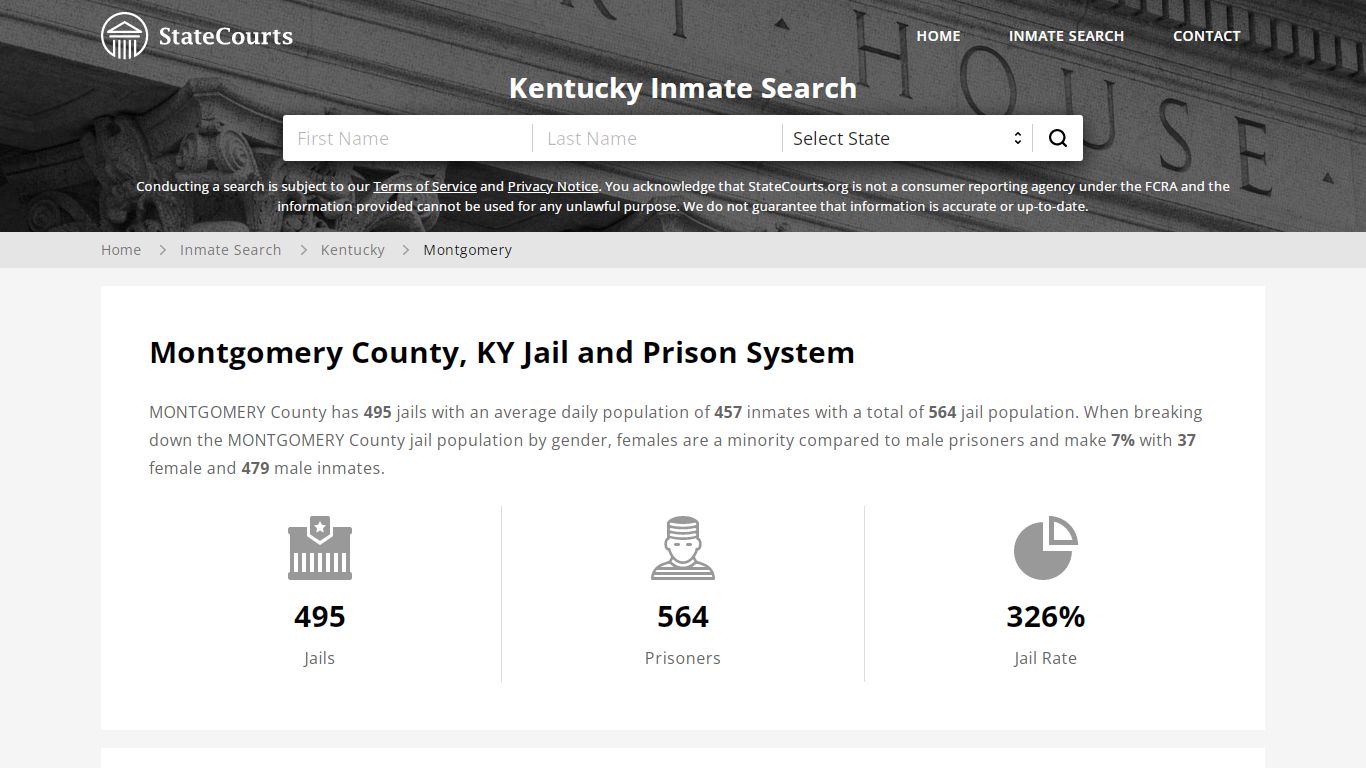 Montgomery County, KY Inmate Search - StateCourts